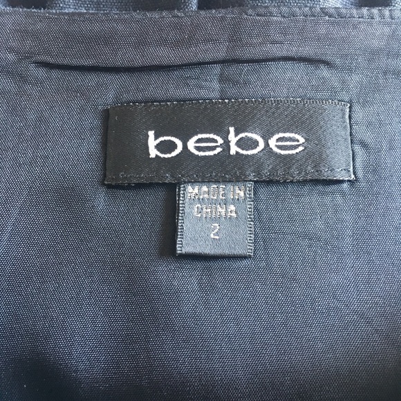 GUC Bebe Linen Colorblock Mini Skirt, Black/White - Picture 5 of 7